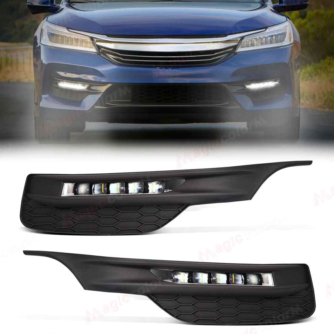 

Автомобильная противотуманная фара, дневные ходовые огни для Honda Accord Sedan 2016 2017 2018 2019 2020, 1 комплект, фара с проводным переключателем 12 В