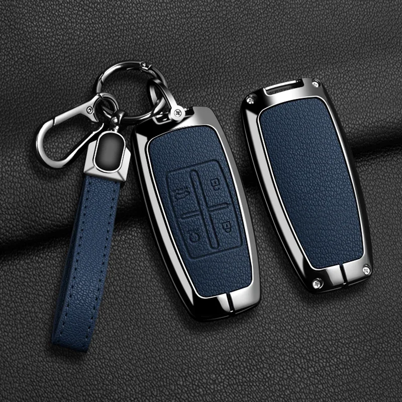 Zinklegierung Leder Autoschlüssel-Hülle für Hyundai Genesis GV80 GV90 2022 GV70 G80 2019 2020 2021 Schlüsselanhänger Zubehör – Detail 24