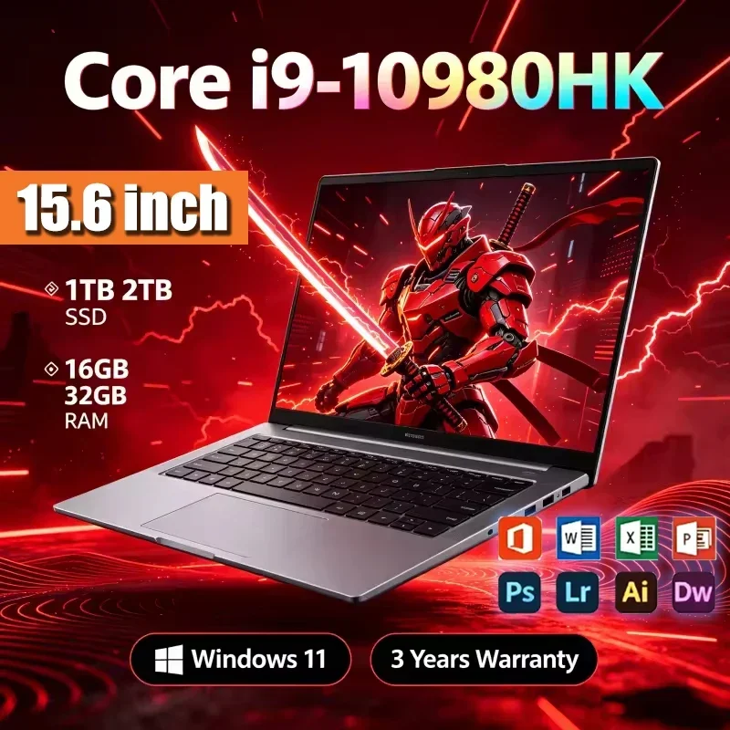 2026 Intel Core I9-10980HK 15.6inch Laptop 16GB RAM 1TB SSD Win11 Pro Portable Notebook Computer for Gaming Business Laptop