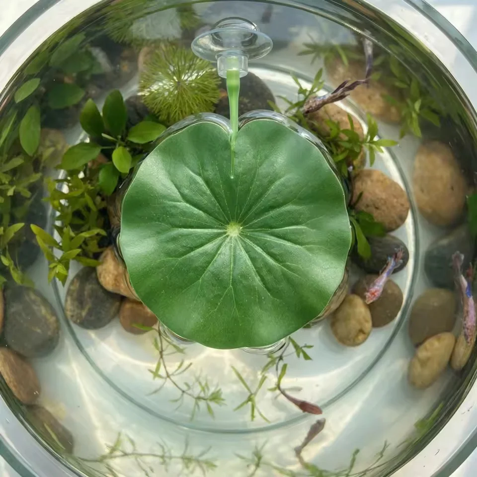 Künstliches Lotusblatt als Betta-Fisch-Ruhibett, Fischversteck zum Pflanzen, Dekorations-Ornament für Aquarienlandschaften – Detail 4