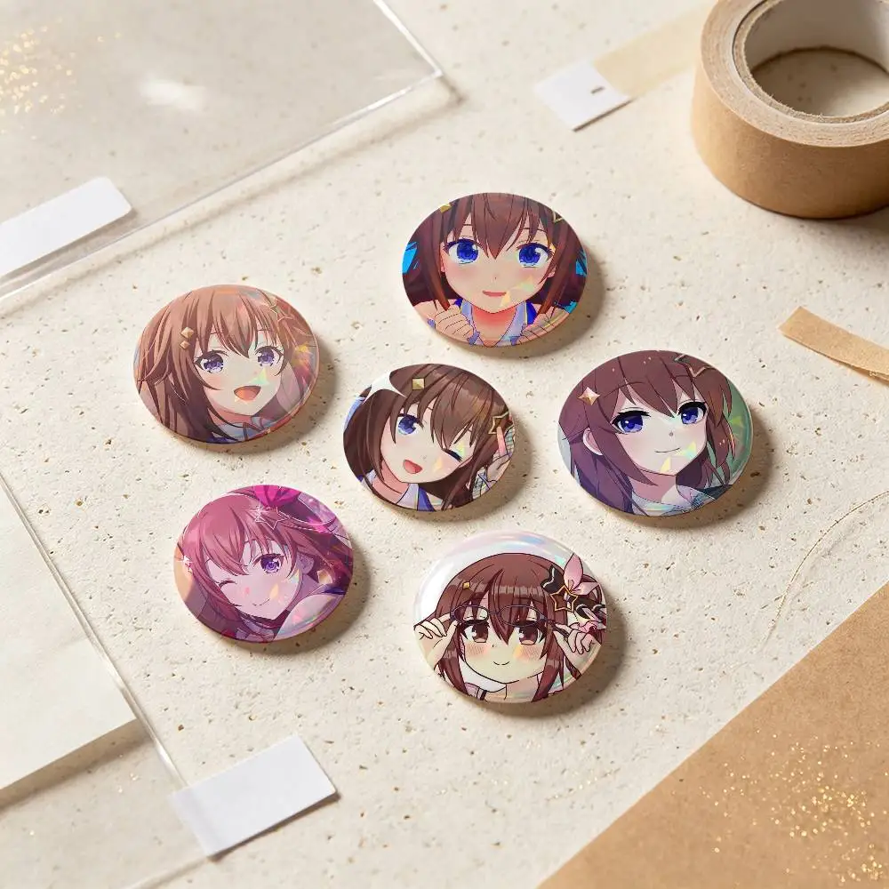 Tokino Sora Anime Figure Badges 25 32 44 58 75 Mm Round Cosplay Pin Bag Decor Fans Collect Friends Gifts Brooch Souvenir