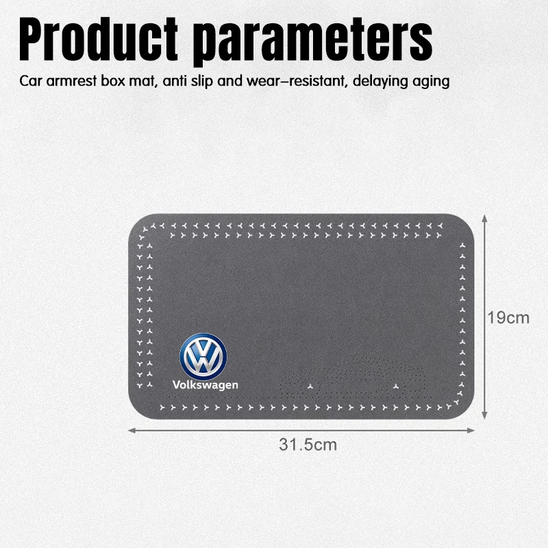 Car Armrest Mats Memory Foam Arm Rest Cushion Interior Accessories For VW GTI Polo Golf Passat Tiguan Arteon Touareg Taigo Caddy