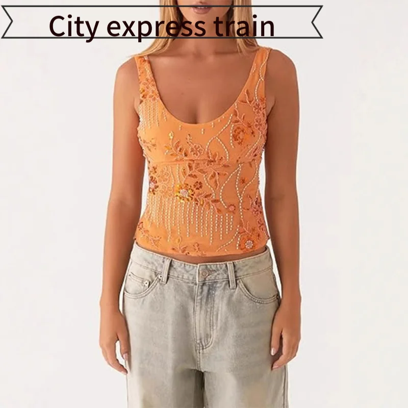 

Sexy Embroidered Slim Fit Par Dr Lace up Bead Tube Bright Individuali ort Sle Street Faion Bal Polyester