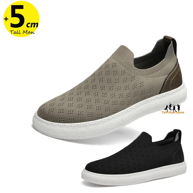 

Men Sneakers Sports Lift Height Increase Insole 6cm Mesh Plus Size 37-44