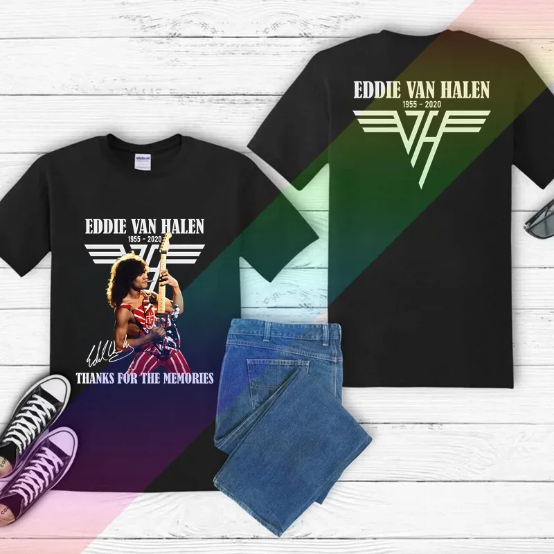 

2024 Men T Shirt Casual Eddie Van Halen Music Enthusiast T-shirt Rest in Peace Graphic Summer Short Sleeves 100% Cotton S-3XL