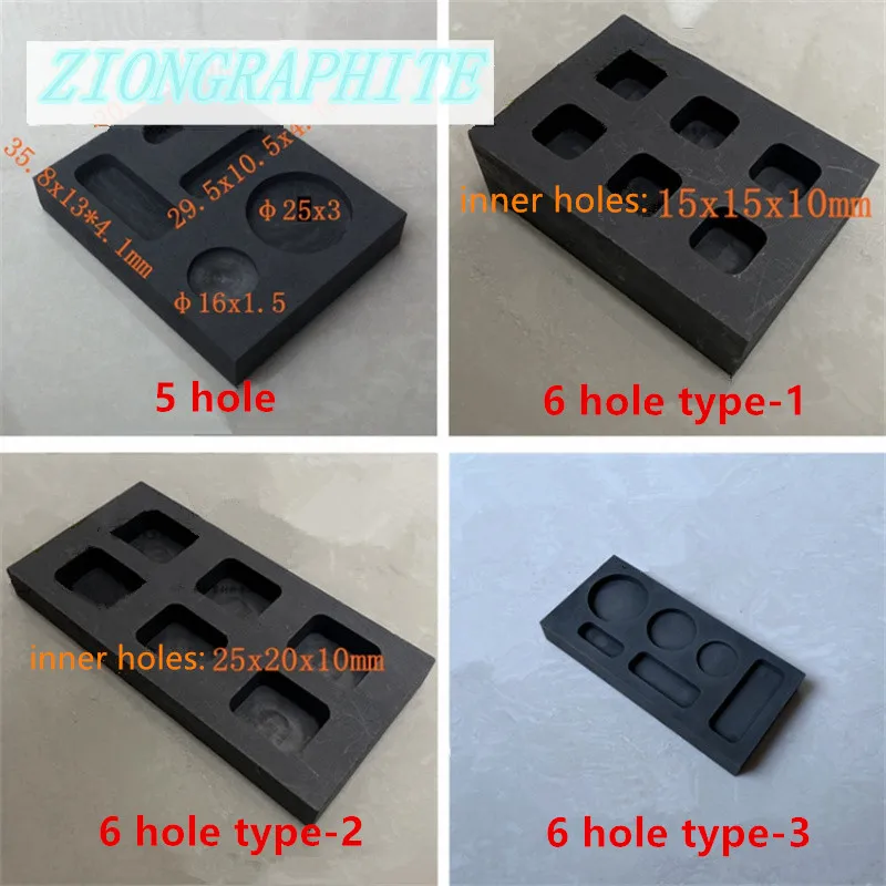 1 hole 2 holes 3 holes 5 holes 6 holes graphite Ingot Mold Porous graphite  Melting Crucible Mould for Metal Casting