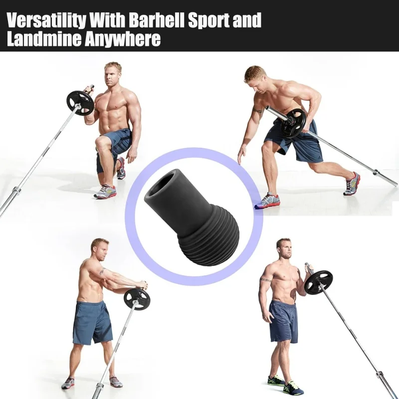 Landmine Attachment for Barbell Sturdy Easy to Use 360° Rotation Rubber Barbell Bomb for Press Row Split Squat Will Fit 5CM Bar