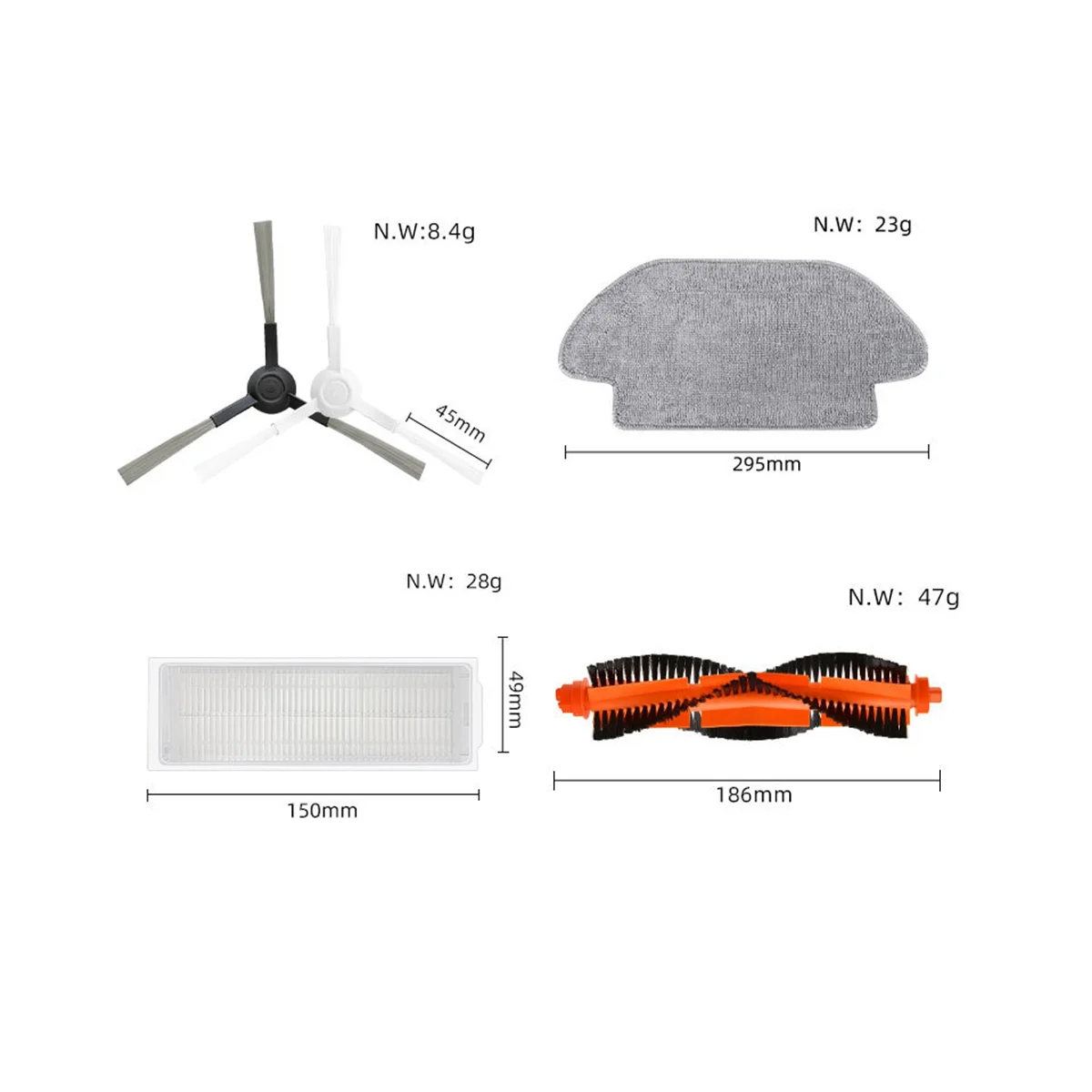 مجموعات الملحقات البديلة لممسحة المكنسة الكهربائية الروبوتية 3C B106CN