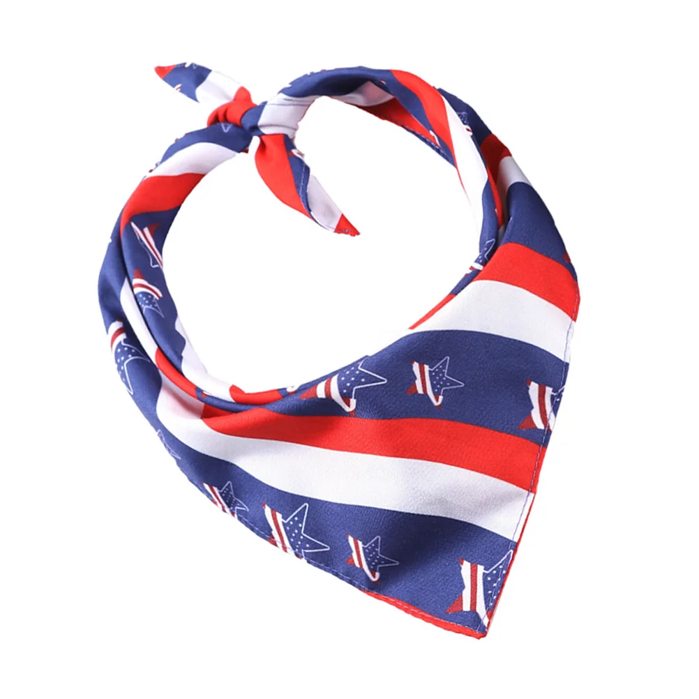 

1pc Flag Pattern Pet Bandana Dog Bib Foldable Washable Pet Scarf Dog Accessories Supplies Costume Gift For Dogs Cats