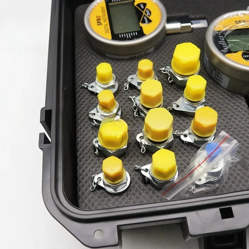 TALUADA manomètre numérique Instruments de mesure outil de Test pression hydraulique numérique 3 manomètres Kit de Test