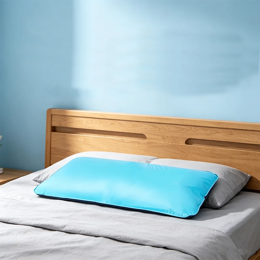 Cool gel ice pillow and sleep mat, soft and breathable ice pad, perfect for hot weather, relieves heat.