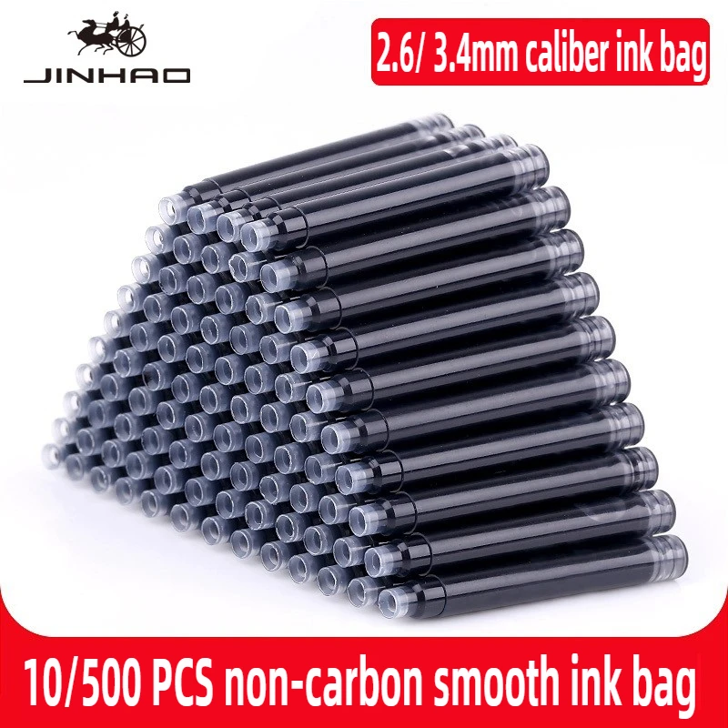 

500/10 шт. JINHAO 2,6 мм/3,4 мм, картриджи для перьевой ручки, сменные картриджи, школьные и офисные принадлежности, канцелярские принадлежности для Hongdian Majona