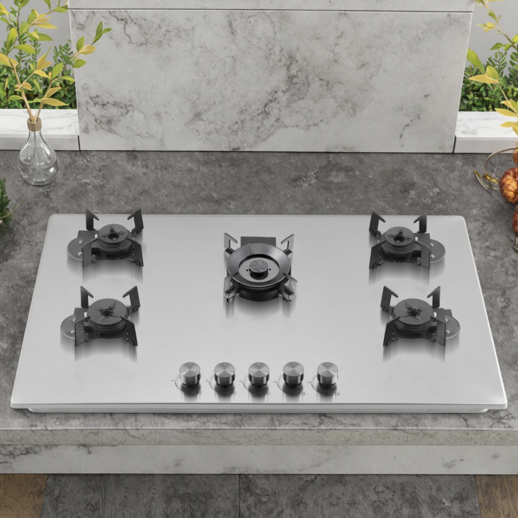 

Встраиваемая газовая плита ALK из нержавеющей стали с 5 конфорками для домашней кухни, современная, умная, китайская