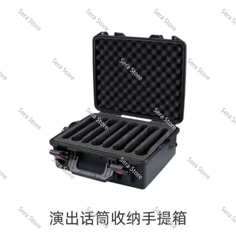 PP Double Layer Mic Case Holds 8 Handheld 8 Bodypack Wireless Shockproof Box