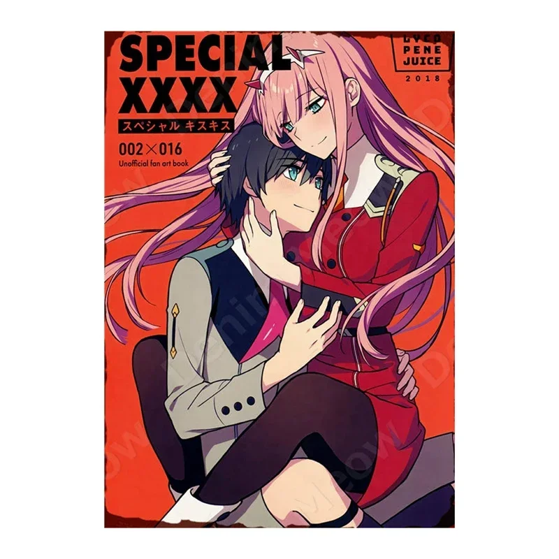DARLING In The FRANXX-Vintage Metal Tin Sign, ZERO TWO, Home Room
