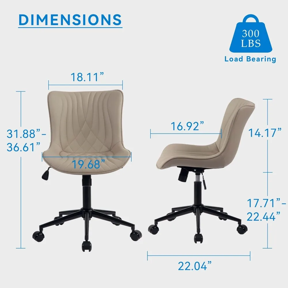 Home Office Computer Task Chairs Student Chair Adjustable Swivel Armless Office Chairs With Back Game Chair Special Khaki Gaming