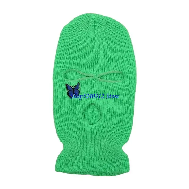 634C Ski Gebreid Warm Volgelaatsmasker Winter Handgemaakte Rijden Bivakmuts Met Drie Gaten