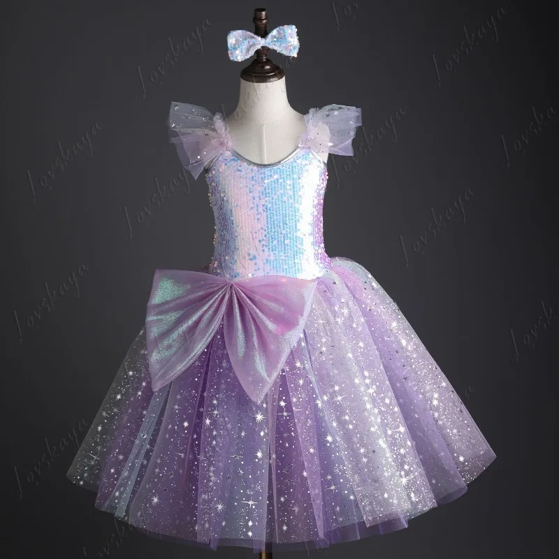 

Платье принцессы-лебедя для маленьких девочек, пышная юбка с блестками, наряд для выступлений, детский костюм
