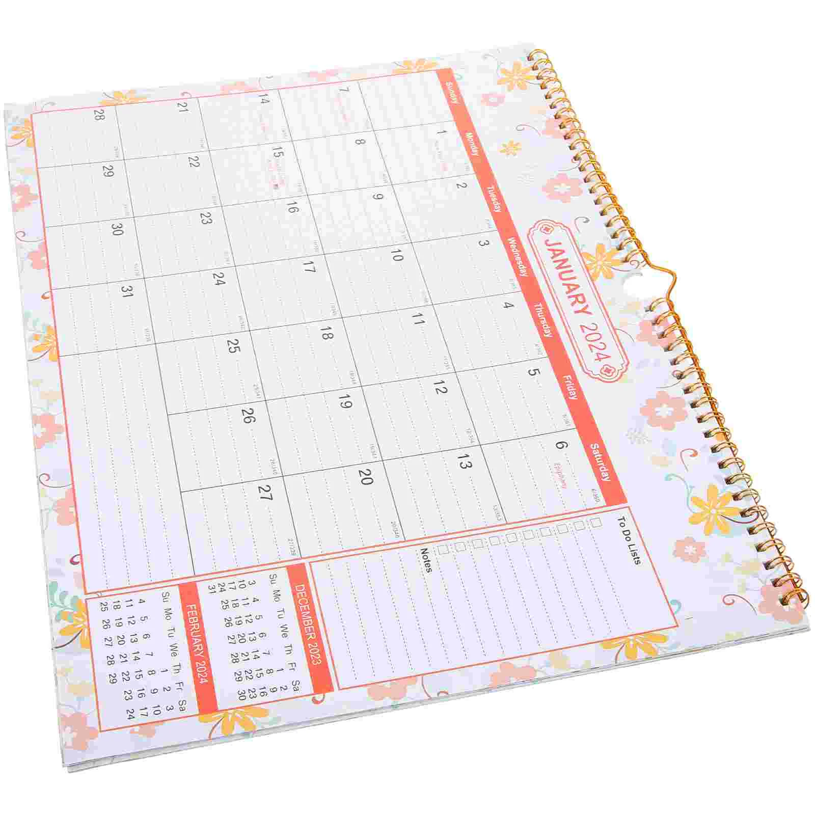 2024 Desk Calendar Desktop Ornaments Monthly Simple Office Planner Note Golden Frame Medium Year Wall Appointment Advent Dating