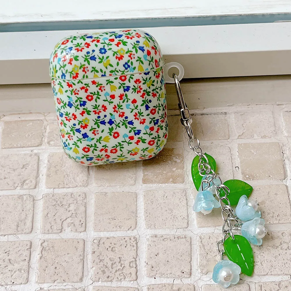 حافظة جميلة فنية صغيرة على شكل زهور لأجهزة AirPods Pro3 سلسلة مفاتيح رنين الرياح غطاء ناعم لأجهزة AirPods 4 2 3 Pro 2 غطاء ناعم #2