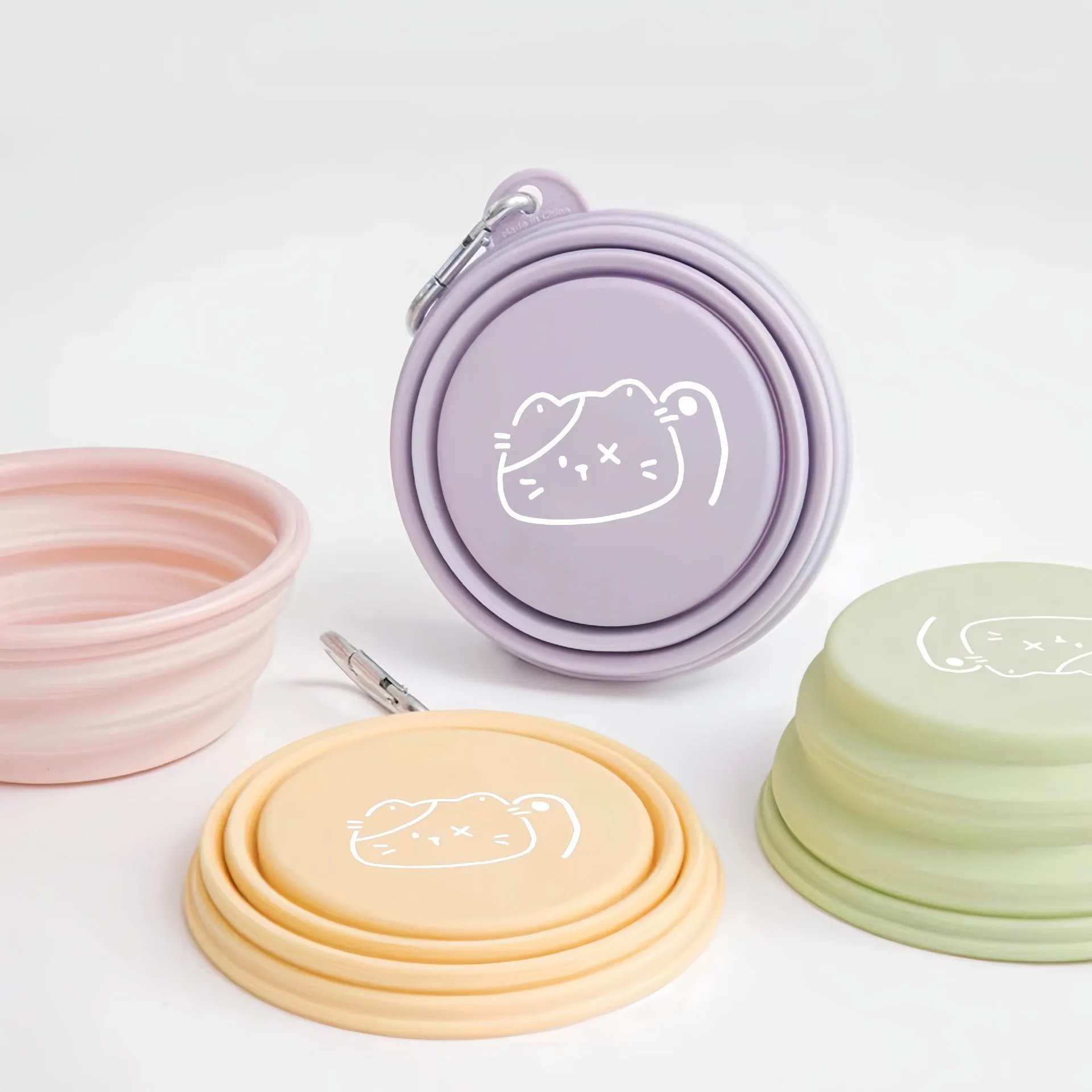 

Hanging Dog Pet Folding Silicone Bowl Outdoor Travel Portable Food Water Container Dog Pet Folding Silicone Bowls Pet Supplies