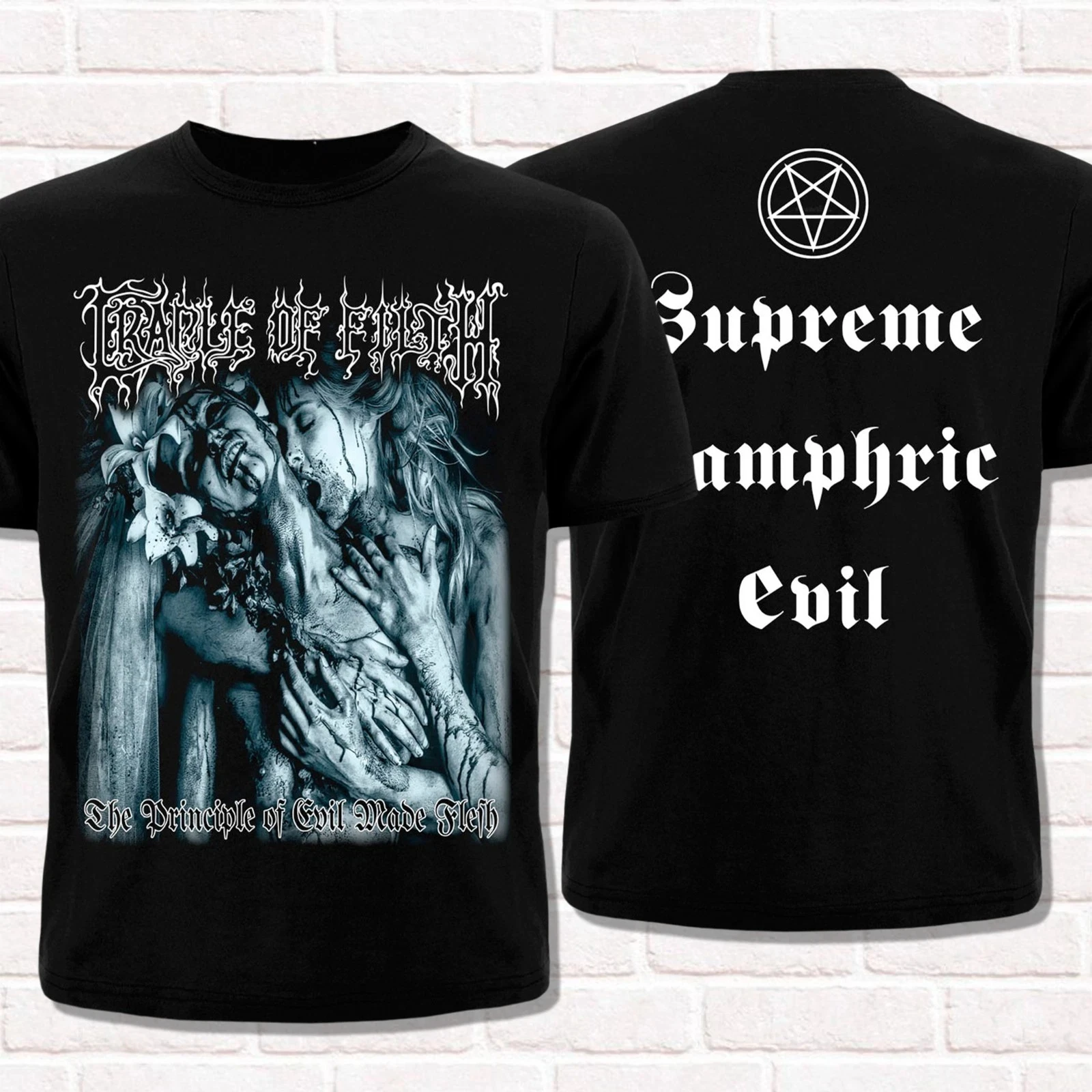 

Cradle of Filth "The Principle of Evil" T-Shirt Unisex Cotton Short Sleeve High Street Streetwear Oversized Casual Short Sleeve