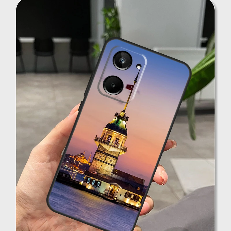 Turkey Istanbul Sceneary Building For Realme GT Neo 5 3 3T 2T GT2 8 9 10 Pro Plus C11 C15 C25 C30 C31C33 C35 C55 C21Y Case