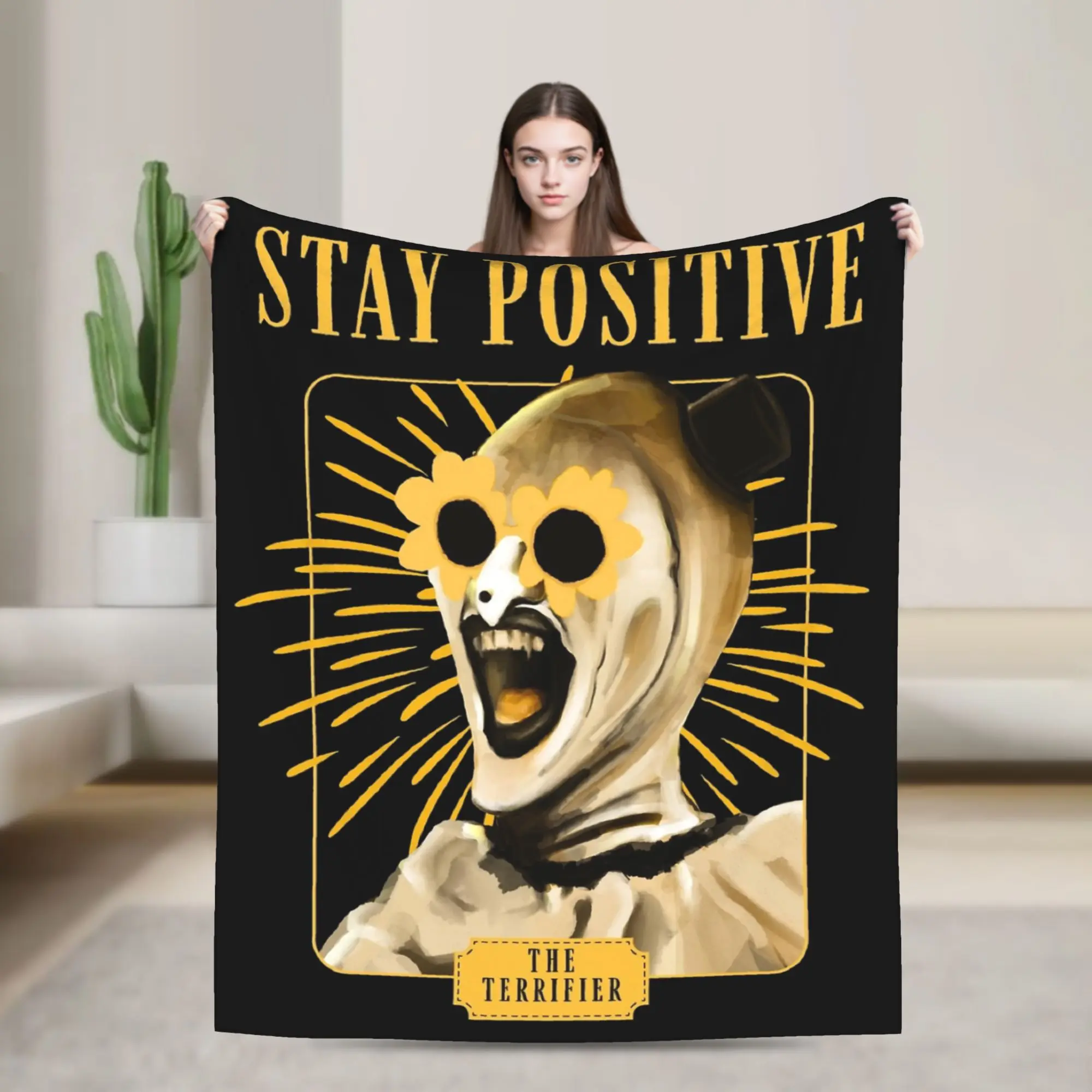 Stay Positive with Art the Clown Terrifier Blankets Velvet Decoration   Multifunction Warm Throw Blanket for Bedding Car Quilt