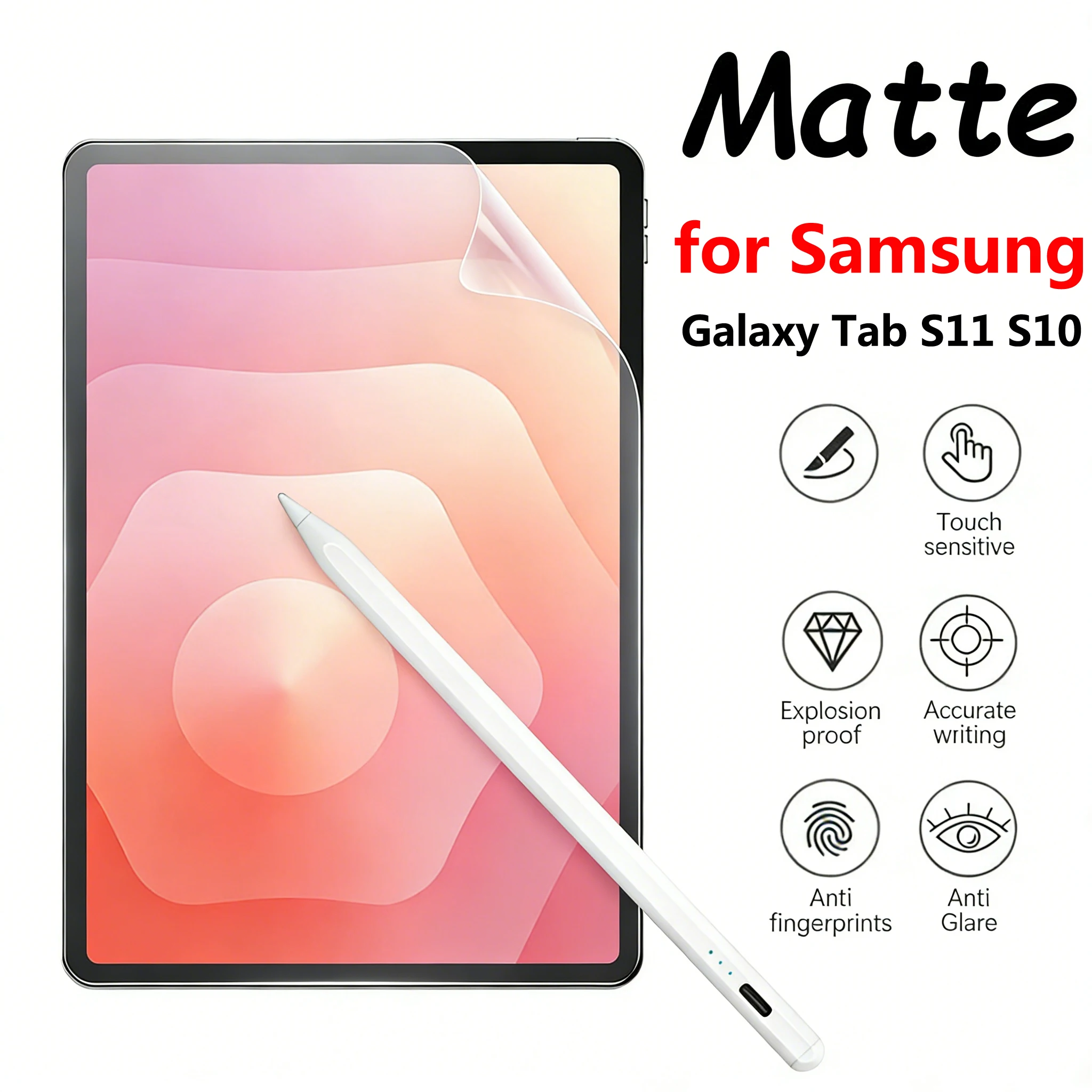 

Paper Like Film Screen Protector Film Matte for Samsung Galaxy Tab S11 Ultra S10 FE 11" S10 Lite 10.9" Film Not Tempered Glass