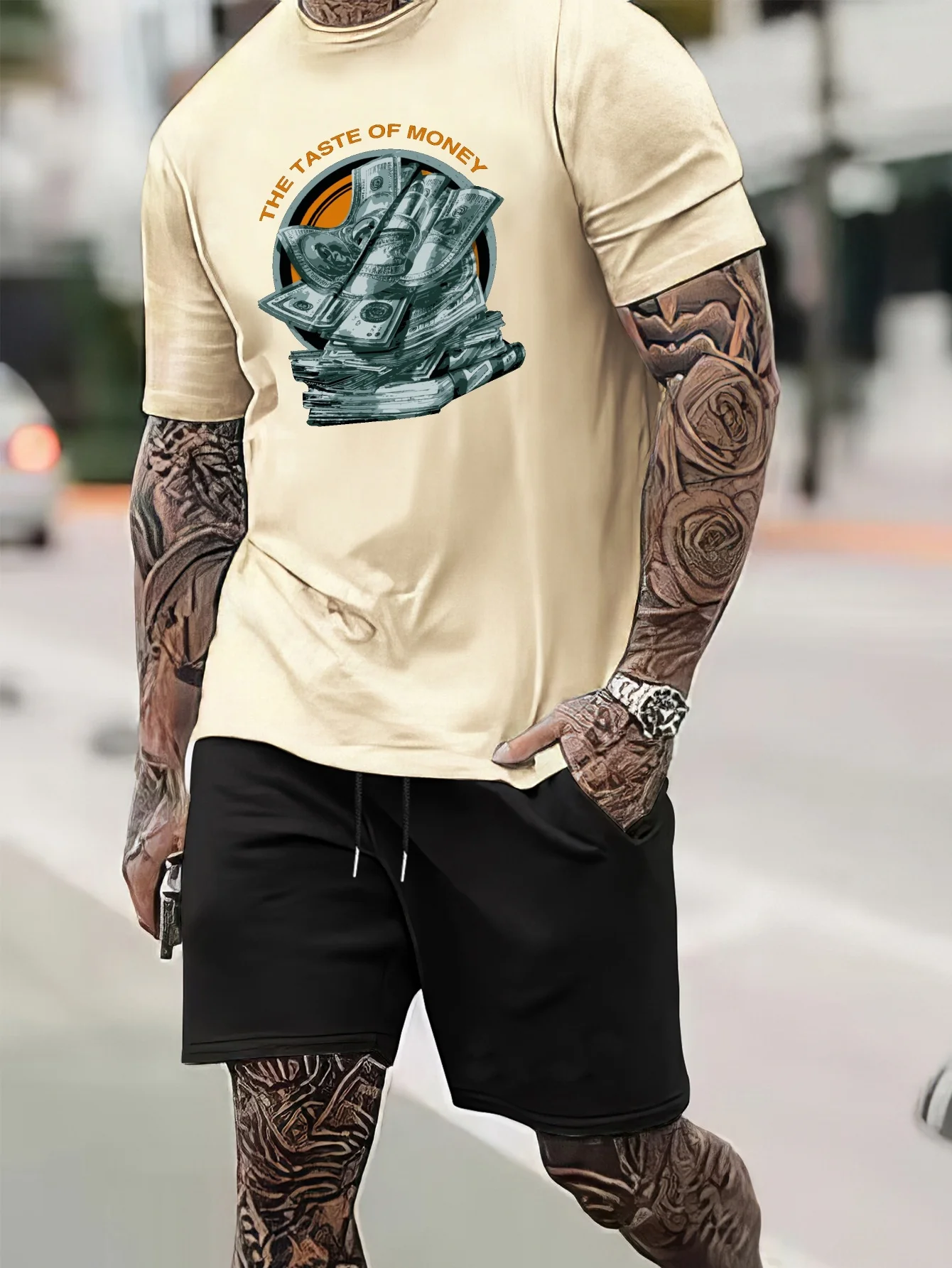 Conjunto de pantalones cortos de manga corta para hombre, Camiseta con estampado 3D de oración, conjunto informal de verano para exteriores