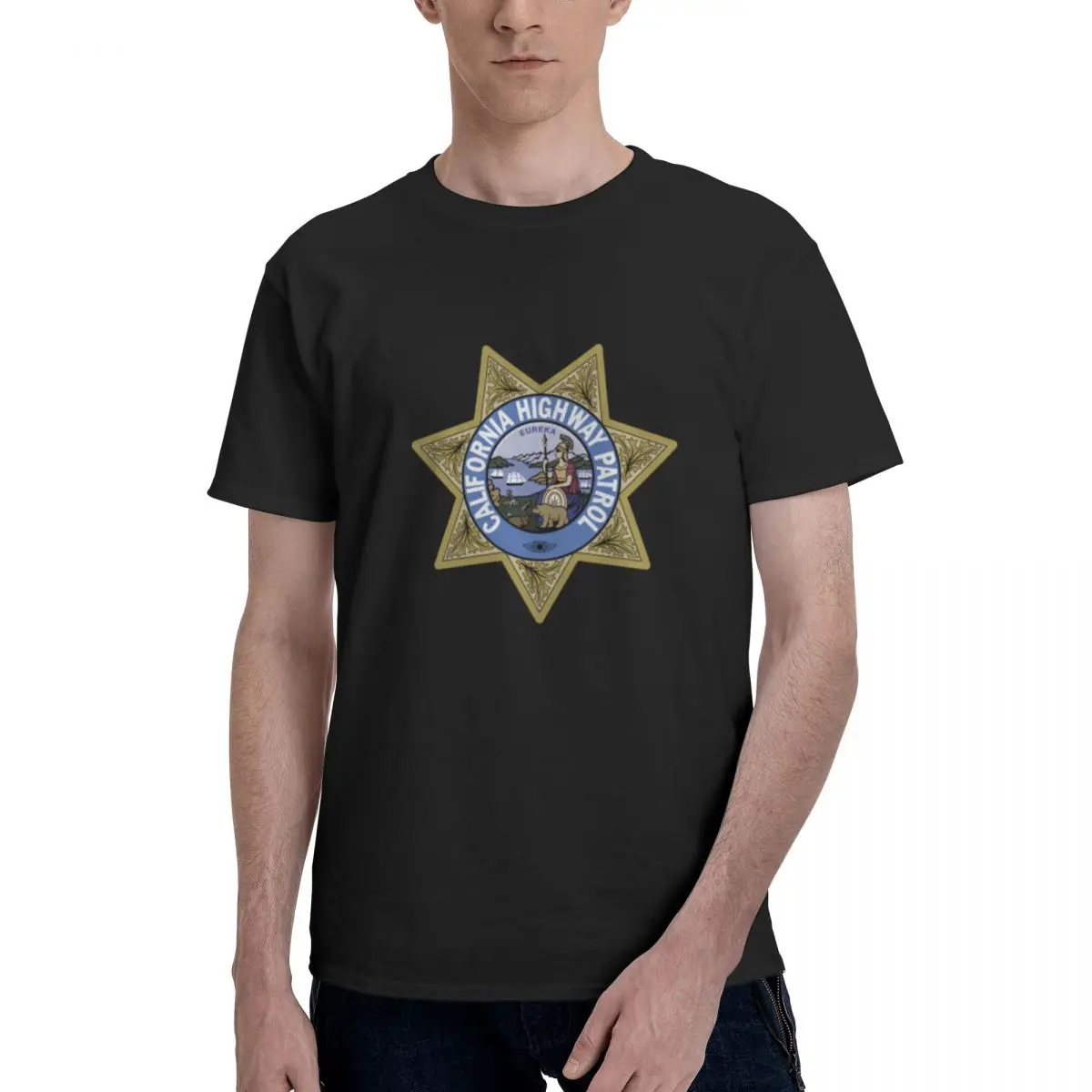 Seal_of_the_California_Highway_Patrol.svg T Shirt Tshirt Tee Clothing Cotton Tops Hip Hop T-Shirt