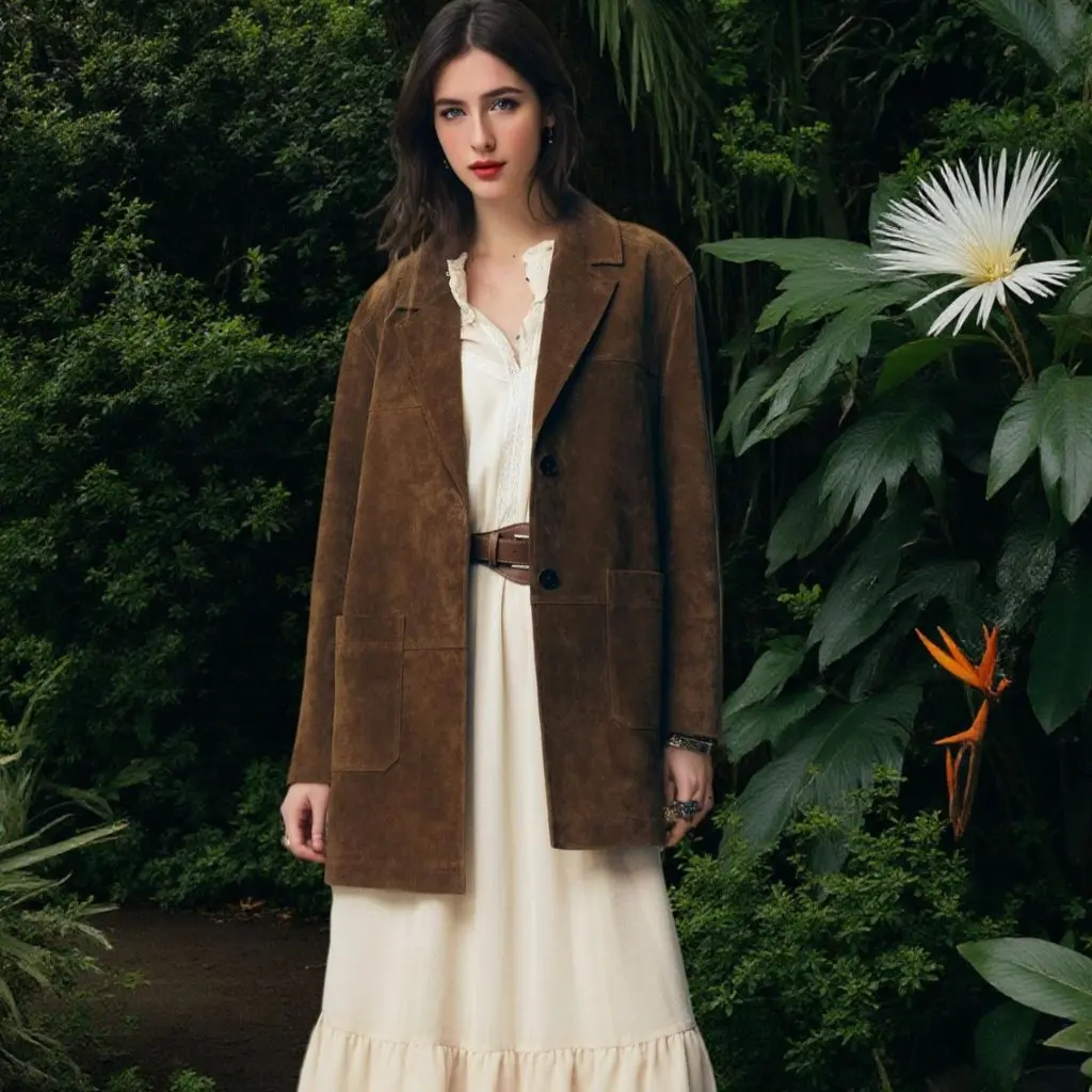 

Hit Women's New Autumn Commute Suede Suit Jacket Fashionable Casual Outerwear For Business And Travel