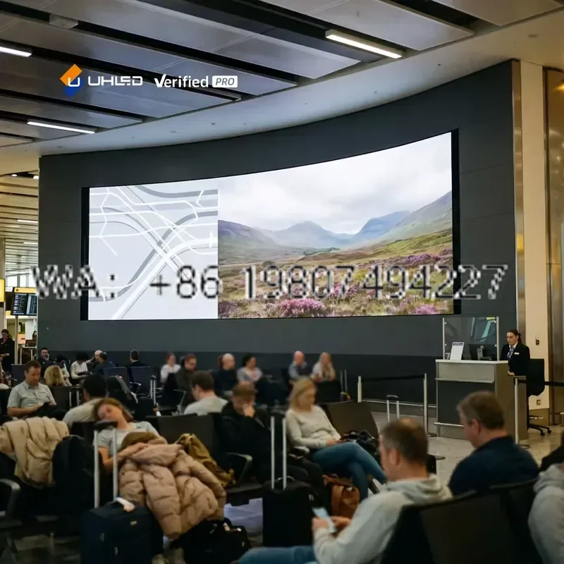 for UHLED Indoor COB LED Screen P1.25 Fine Pitch Video Wall 7680Hz High Refresh Rate ETL Certified Airport Advertising