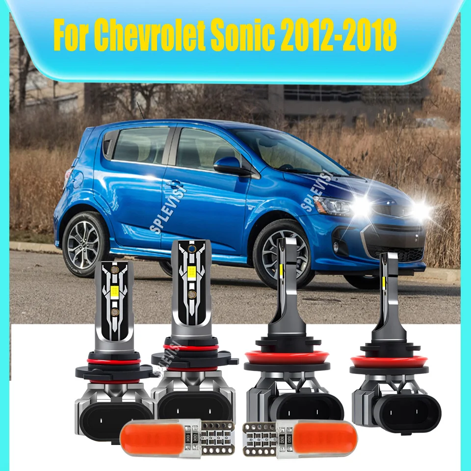 

9005 H11 LED White Conversion Headlight - Aviation Aluminum Heat Sink For Chevrolet Sonic 2012 2013 2014 2015 2016 2017 2018