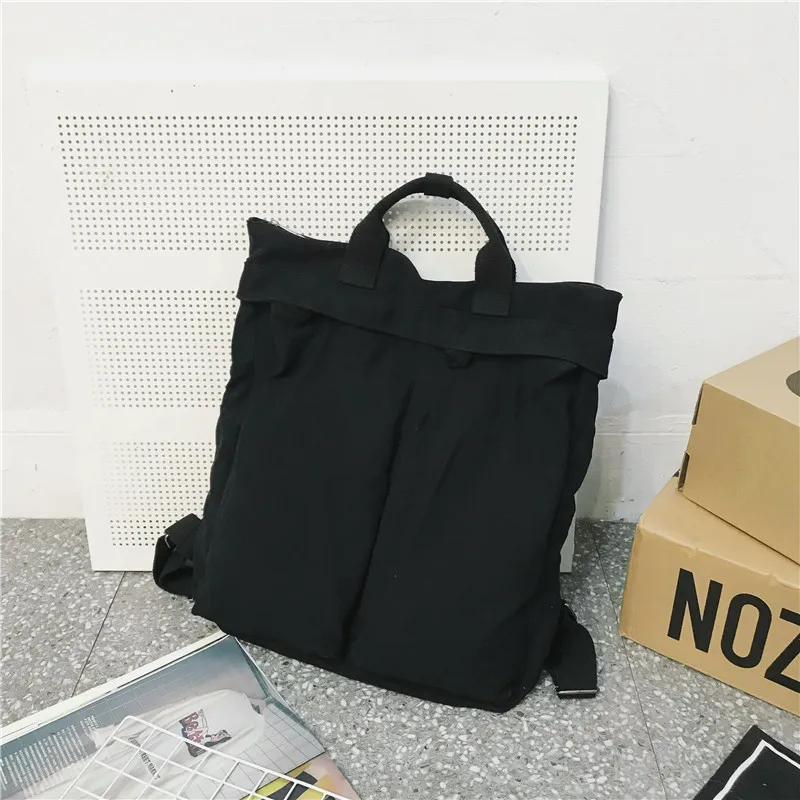 Solid Color Backpack Couples Fashion Travel Bag Laptop Canvas Women Backpack High Capacity Schoolbag Teenages Girl Mochila Mujer