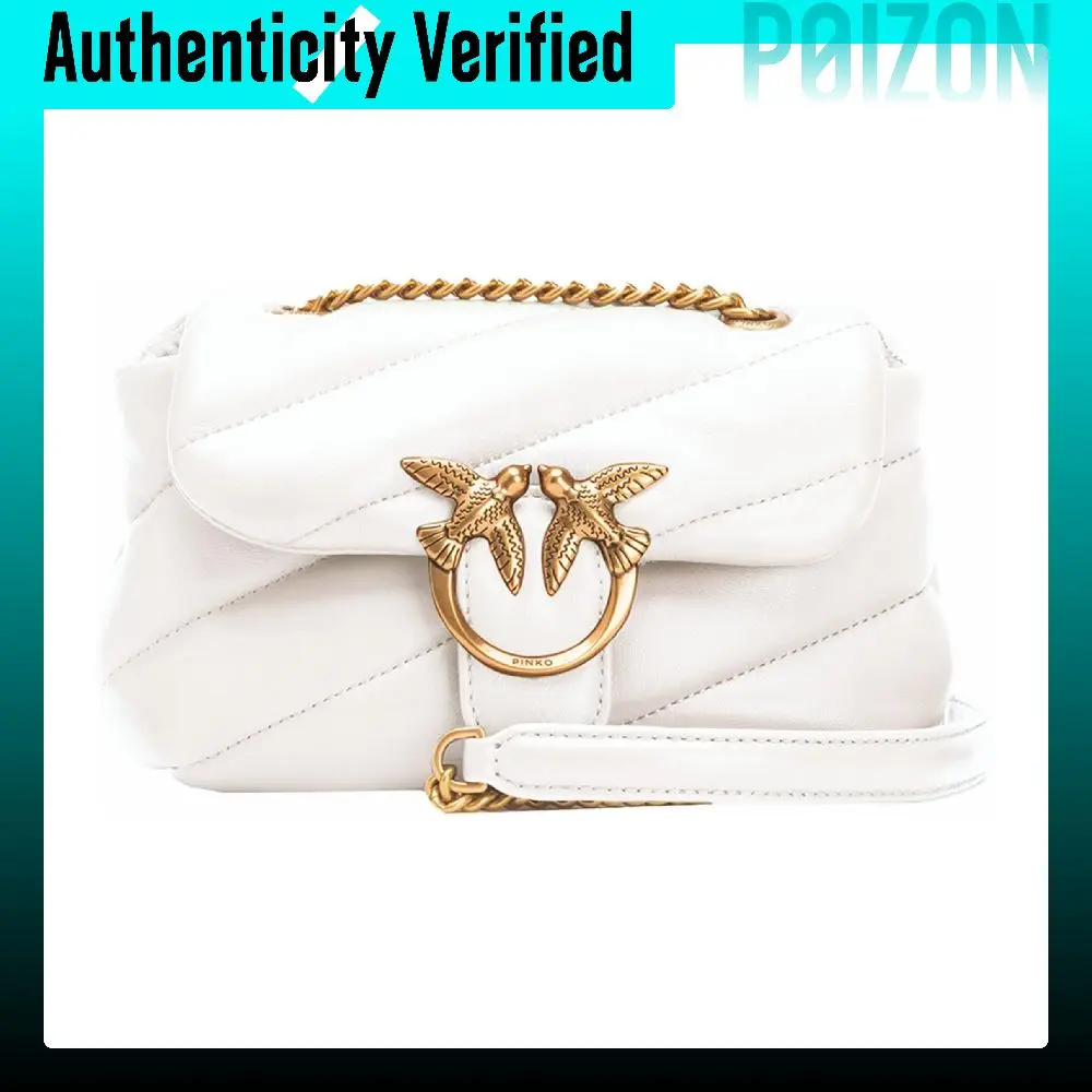 PINKO Puff Sheepskin Bird Bag, Swallow Bag, Crossbody Bag, Shoulder Bag Women's Cream White 100040-A0F2-Z14Q