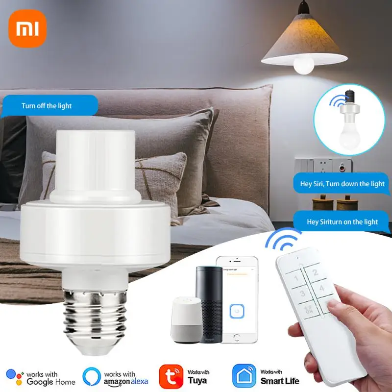 Xiaomi 2.4G Bulb Base Led Bulb WiFi Smart Bulb Socket Adapter Google LED Lamp Holder Wireless Remote Control Smart Timer Switch