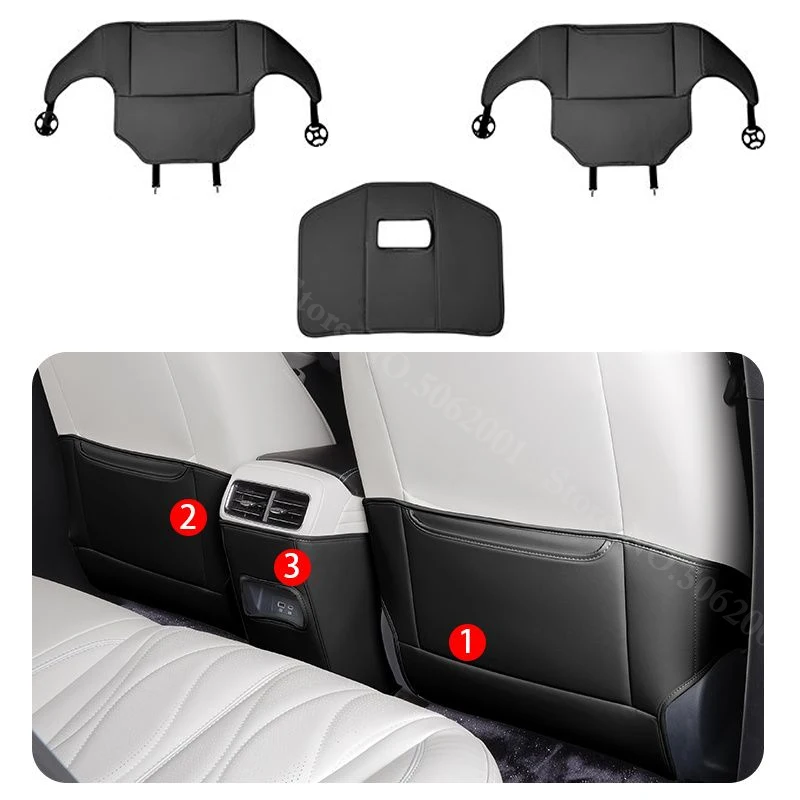 For BYD Seal 06 GT 2024 2025 2026 Car Seat Back Anti Kick Pad Leather Rear Armrest Box Protector Mat Sticker Interior Accessorie