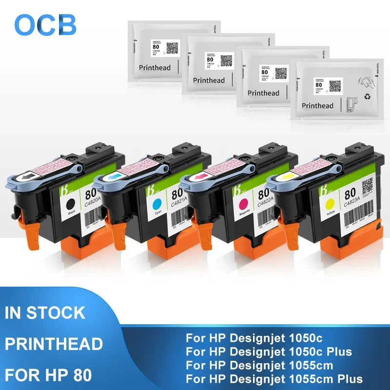 

For HP 80 Printhead C4820A C4821A C4822A C4823A HP80 Print Head For HP Designjet 1050 1055 1055cm 1050c Plus Printer (BK C M Y)