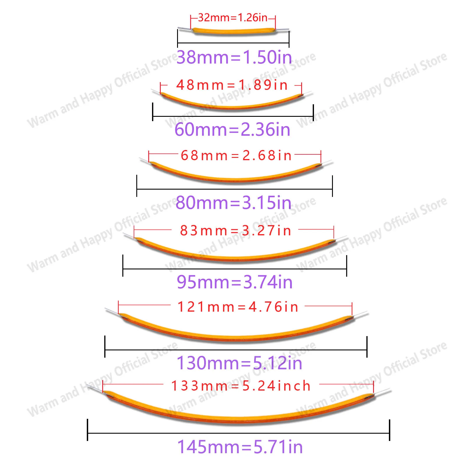 LED Flexible Filament 38mm 60mm 80mm 95mm 130mm 145mm 185mm 260mm 300mm 360mm 450mm DC3V Edison Bulb Light Accessories DIY