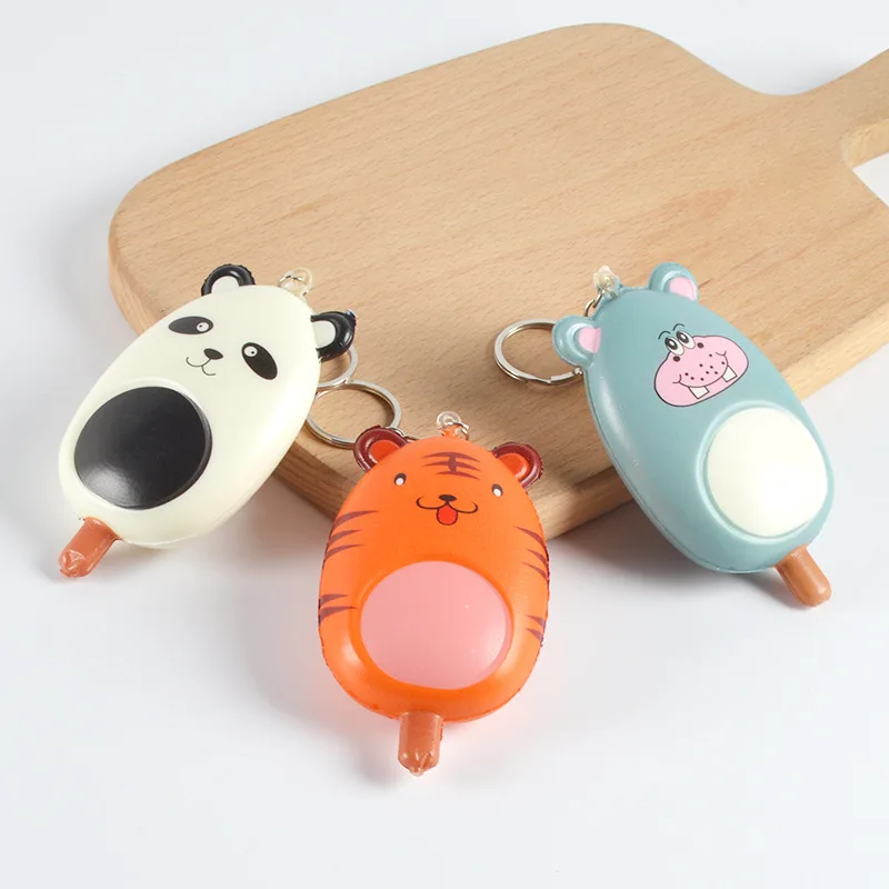 Novelty And Fun Slow Rebound Animal Colour Print Cheese Stick Ice-cream Pinch Toy Keychain Charm Stress Relief Keychain