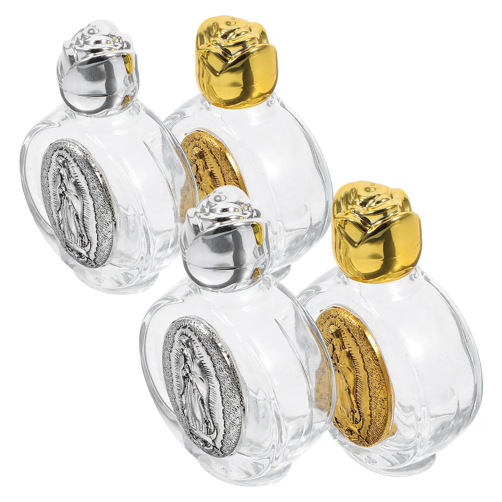 4 pcs Catholic Holy Water Church Baptism Bottle Glass Halloween Christmas New Year Baptism Holy Water Bottle Portable