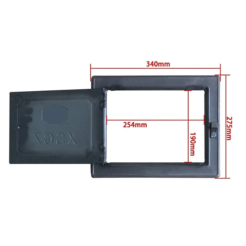 275 x 340mm Steel Earthen Stove Door Replacement for Chimney Access / Fireplace Firewood Ash Dump Wood Stove Door