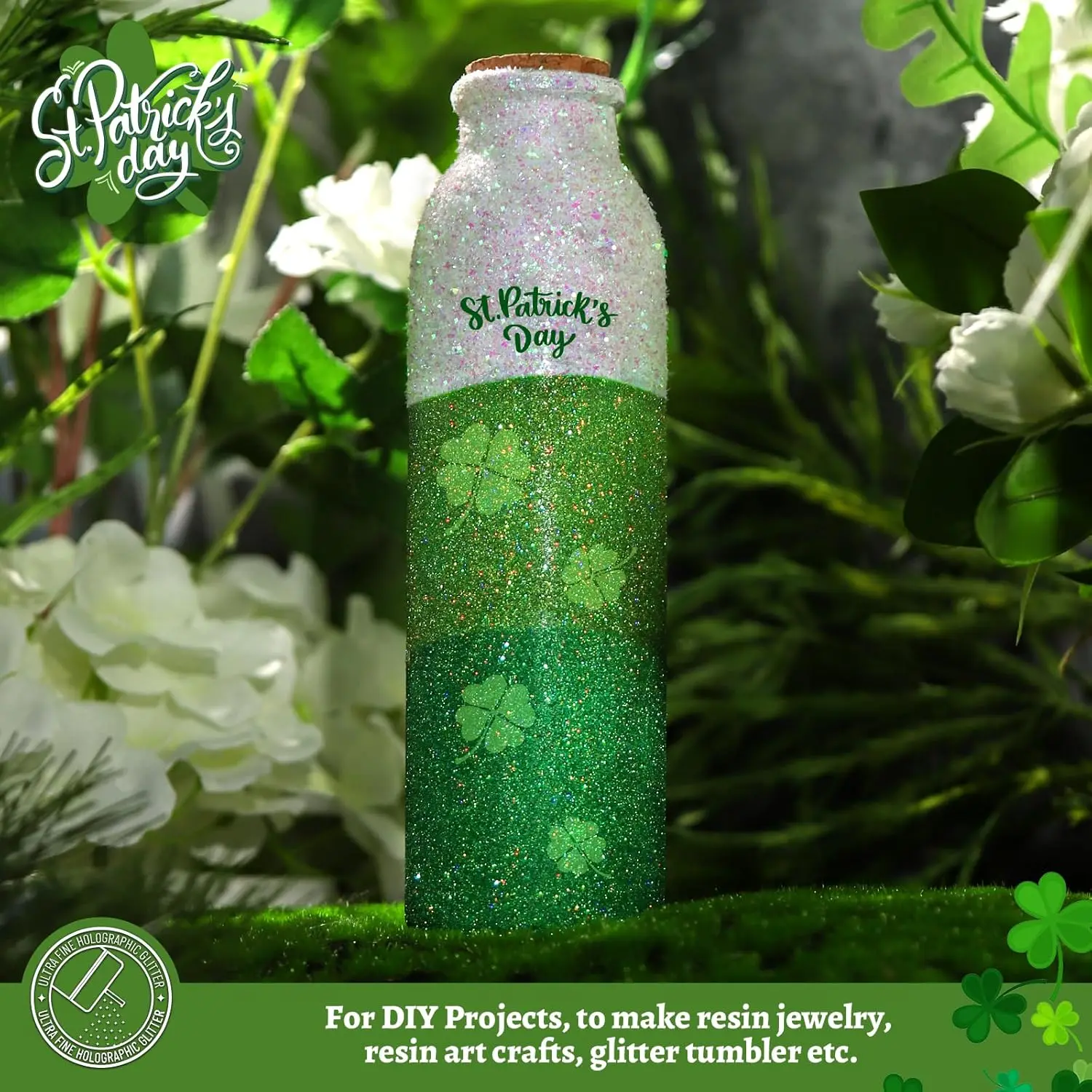 120ML Nagelglitzerpulver, Holographischer Ultrafeiner Glitzer, 1/128" Harzglitzerpulver, Metallisch Schillernder Glitzer für Bastelarbeiten – Detail 12