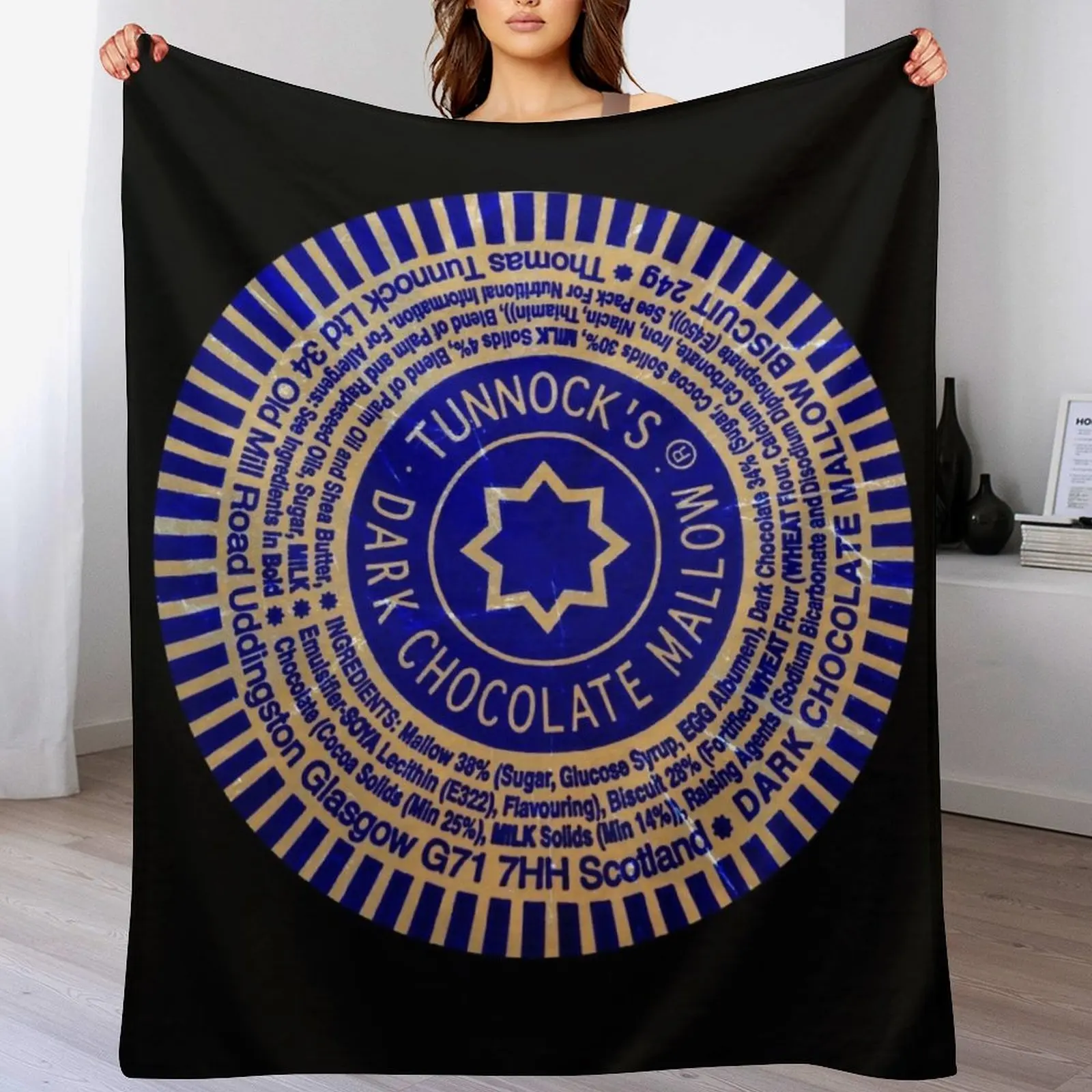 Tunnock's Dark Chocolate Mallow Throw Blanket decorative Thermal cosplay anime Baby Blankets