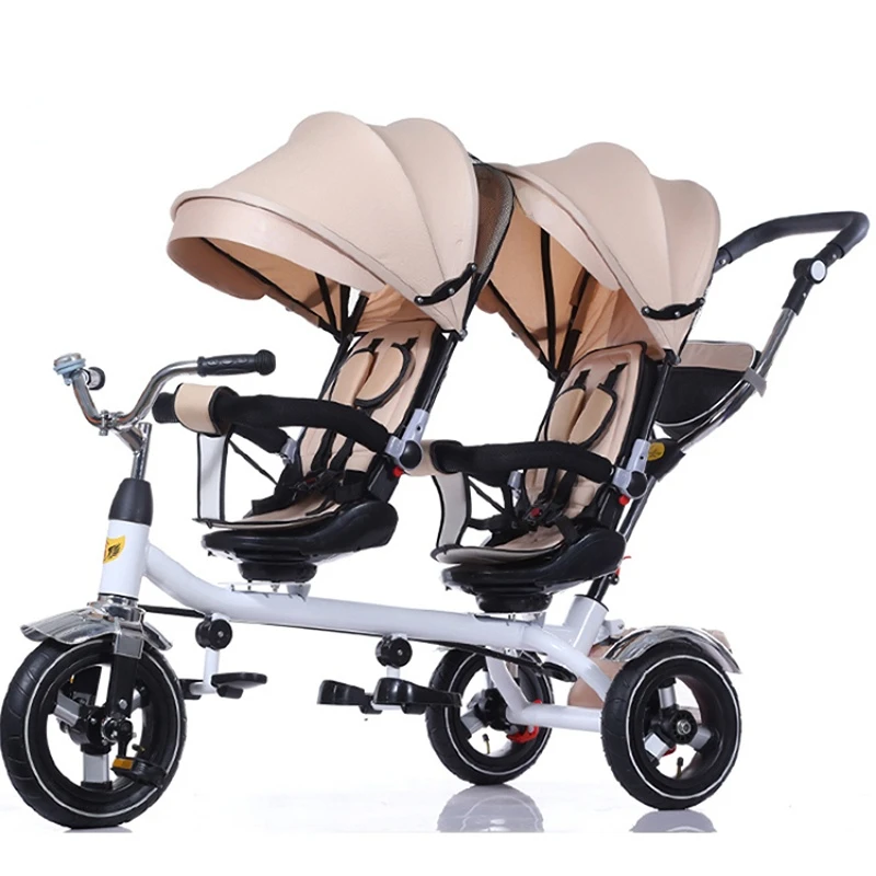 3 wheels bike with basket for children/ cheap price baby twins tricycle/ double seat kids trike for sale