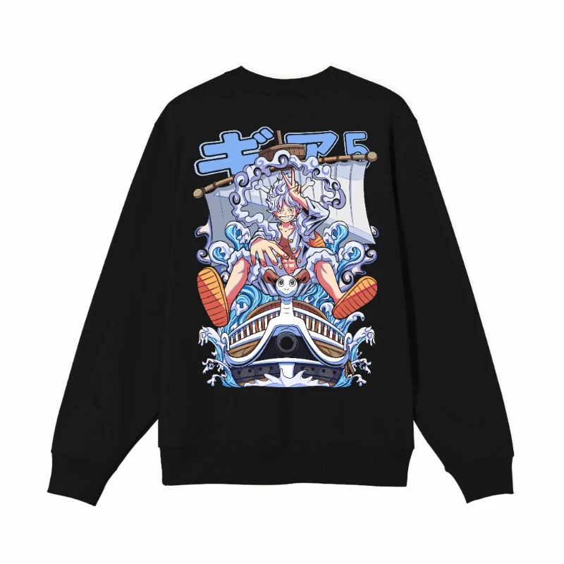 

Мужской свитер с круглым вырезом Luffy Gear 5, японская анимация, осенне-зимний свитер с круглым вырезом, новая мужская и женская уличная одежда