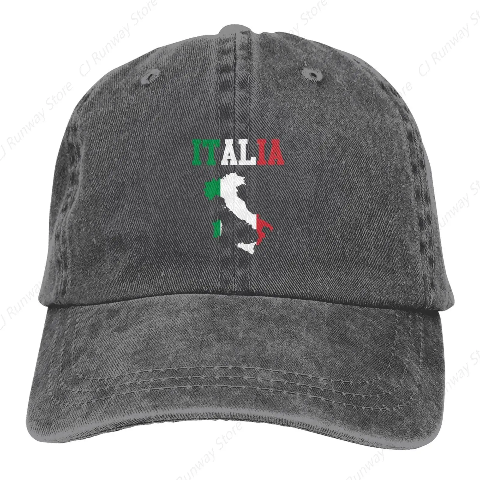 Italia Italy Italian Ponytail Baseball Cap Vintage Denim Cowboy Hat Washed Trucker Hats