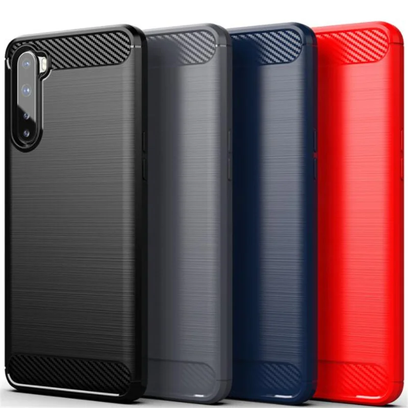Luxury Brushed Carbon Fiber Phone Case For Oneplus Nord AC2001 AC2003 Nord 5G 1+Nord Magnetic Ring Holder Cover Case