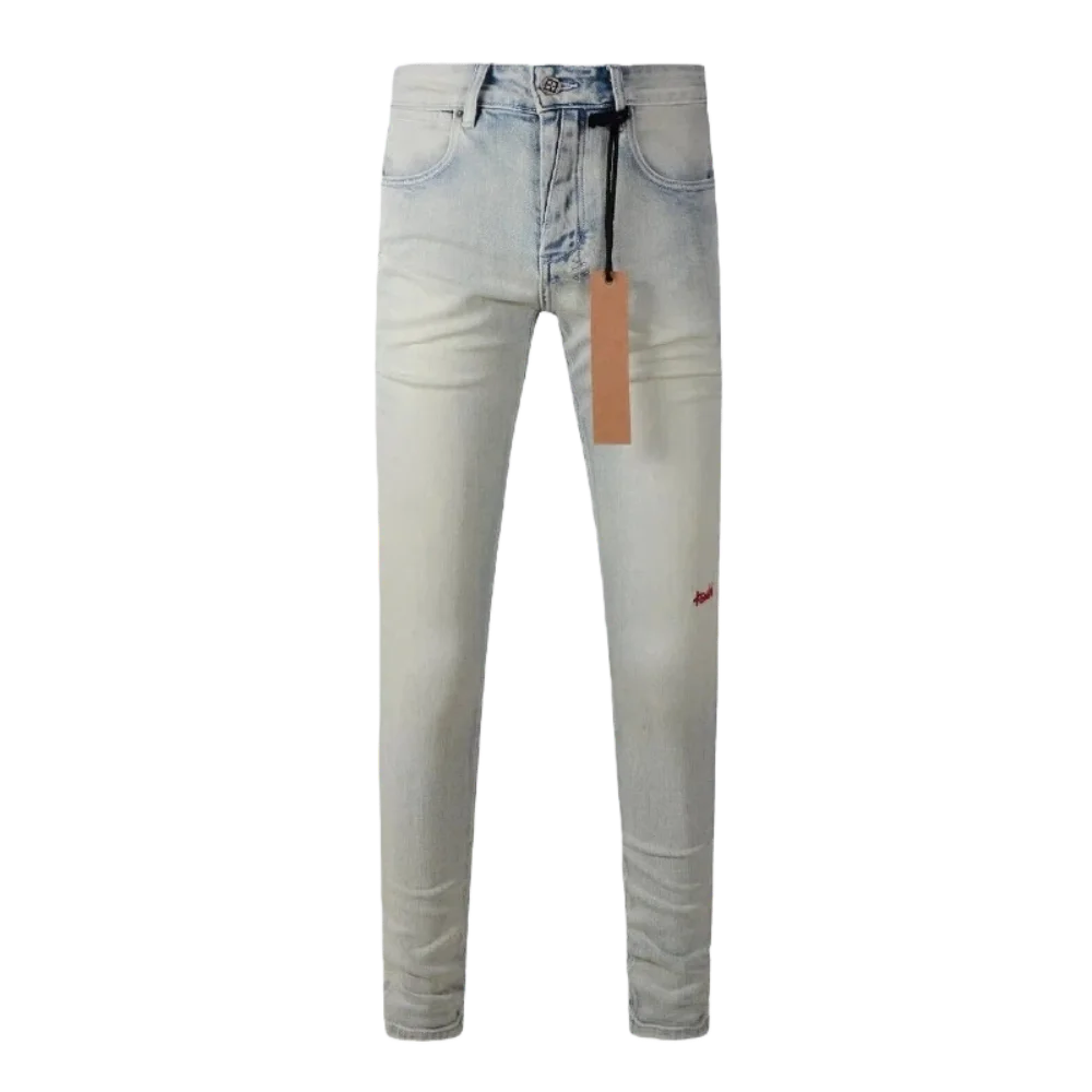 

Мужские джинсы в американском ретро-стиле, люксовое качество, с вышивкой букв на пуговицах, эффект водной стирки, модный бренд